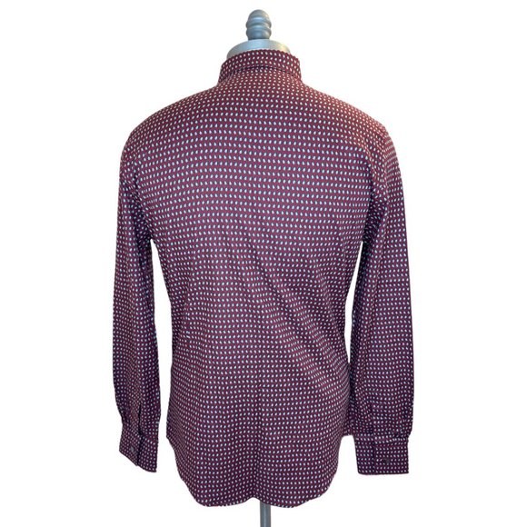 Hermes Penguin Imprinted Fitted Cotton Shirt 15 1/2 39 Blackcurrant France NWT - Picture 8 of 10